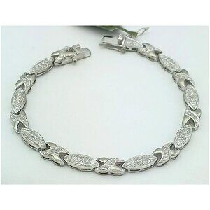 Created White Sapphire Bracelet .925 Silver